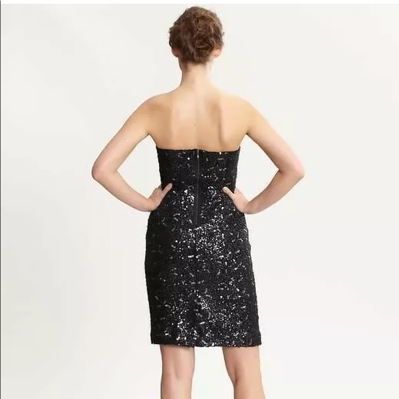 NWT -Banana Republic Black Strapless Sequins Dress - Picture 2 of 2